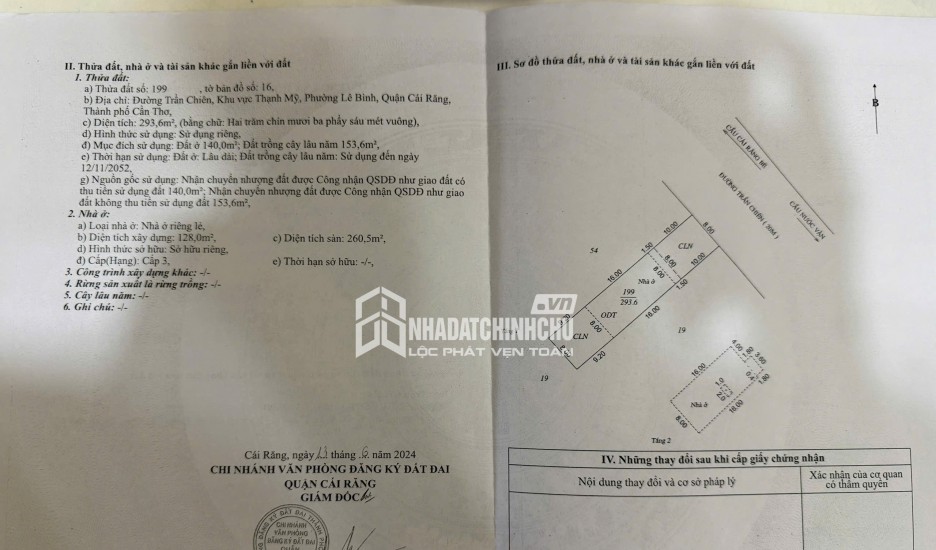 BÁN NHÀ ĐƯỜNG TRẦN CHIÊN, LÊ BÌNH, CÁI RĂNG, CẦN THƠ - 12.5 tỷ